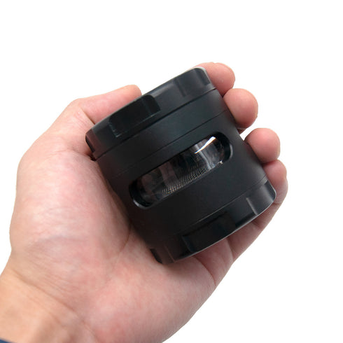 Gordon 5 Pieces Aluminum Alloy Herb Grinder, 61 mm Smoker Grinder with Window, Black Easy Clean Herb Grinders